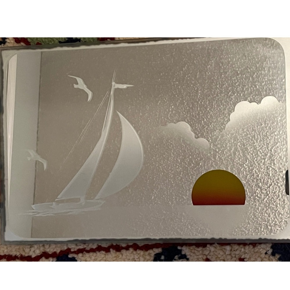 Vintage 1970s MCM Sailboats Sun‎ Mirror Picture Wall Art set of 2